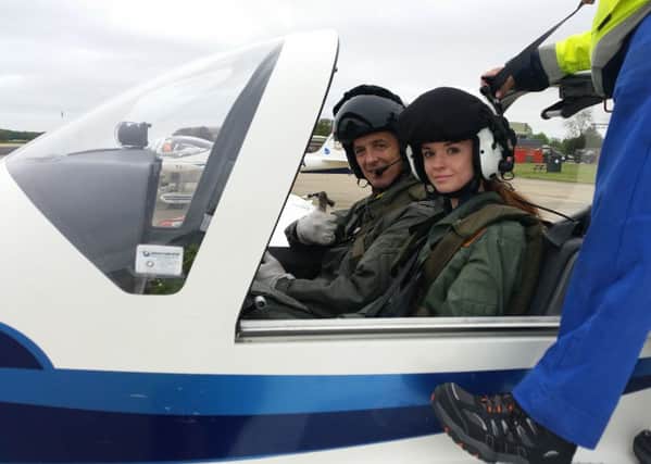 Mirfield 868 Squadron cadet Caitlin Pugh alongside her instructor in the Grob Tutor, set for take-off.