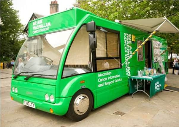 MacMillan cancer support bus service.