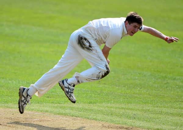Evan Edwards bowling for Spen Victoria against Hopton Mills last Saturday.