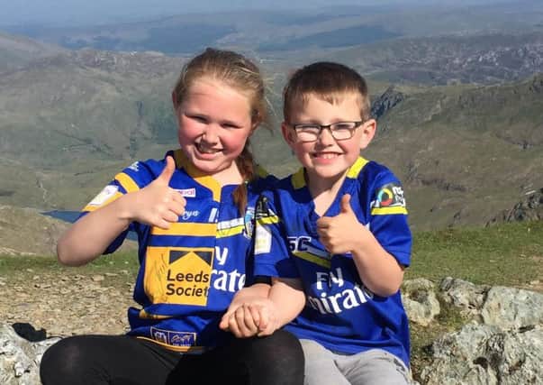 Megan Rodd with her brother Kayden on Mount Snowdon.