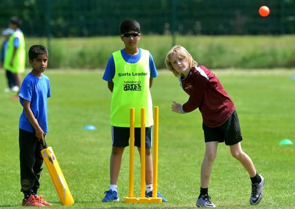 Action from the St John Fisher partnership Dewsbury and Batley Schools Drax Cup Kwik Cricket tournament held at Batley CC.