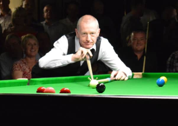 Steve Davis played a series of exhibition matches at Hanging Heaton CC last Friday.  Picture: Milly Jagger