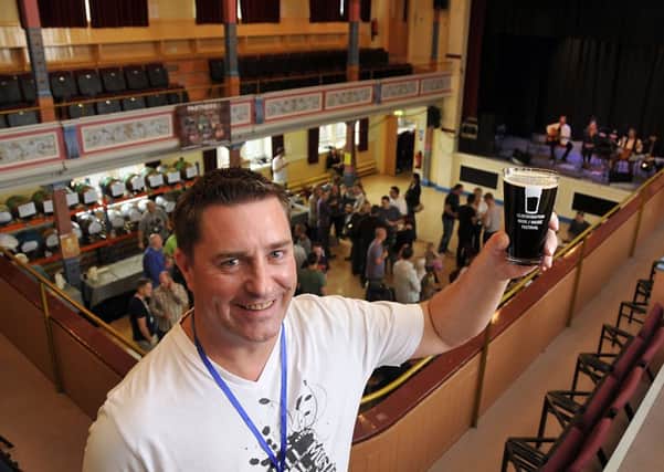 Paul Fisher the Organiser of the first ever Beer and Music Festival at Cleckheaton Town Hall.