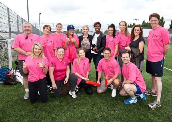 Denise Lewis with DFS Olympics team