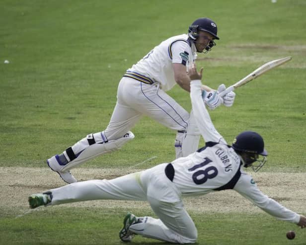 Yorkshire captain Andrew Gale made his highest score of the season, scoring 83 at Old Trafford.