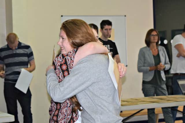 Thornhill Academy pupils celebrate their GCSE results.