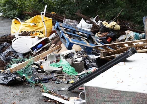 Rubbish dumped in Field Lane car park, Batley.
