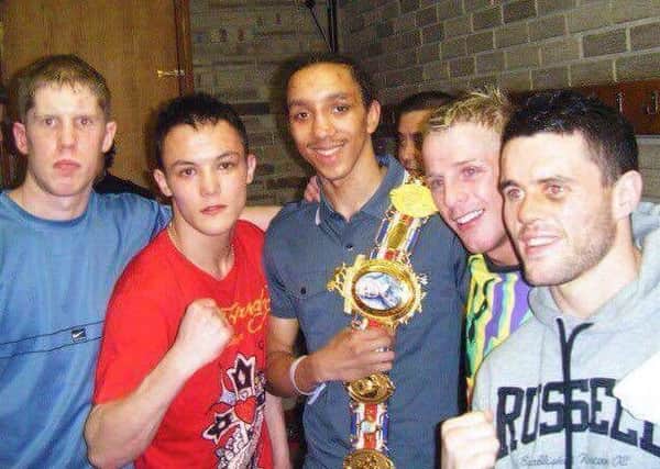 A young Josh Warrington pictured with Tyrone Nurse on the night Gary Sykes captured the British title in March 2010.