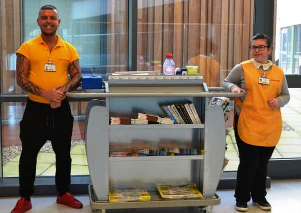 JOIN THE TEAM: Trolley Volunteers Nicolino Attardo and Amber Wood from Pinderfields Hospital.
