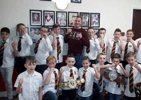 Gary Sykes handed out the awards to Shaw Cross Sharks Under-10s.