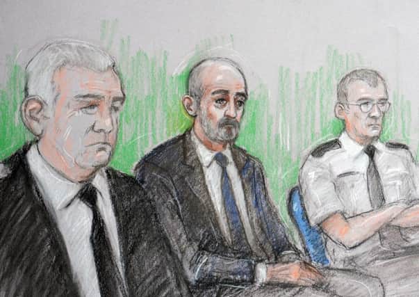 An artist's sketch of Thomas Mair in court during the trial. Picture: Elizabeth Cook/PA Wire