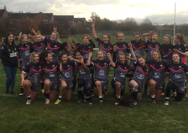 The triumphant Yorkshire Wests Girls Under-16s team following their victory over Yorkshire Central last Saturday.