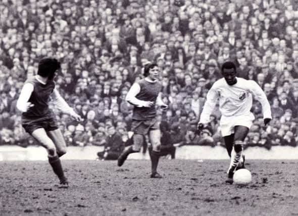The great Pele pictured in action during a game against Sheffield Wednesday.