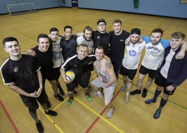 Joshua Jackson with footballing friends have been raising money for charities which re-home war veterans.