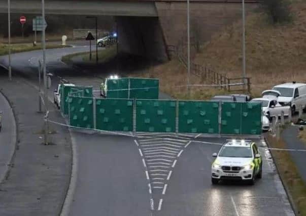 The scene of the shooting on the M62