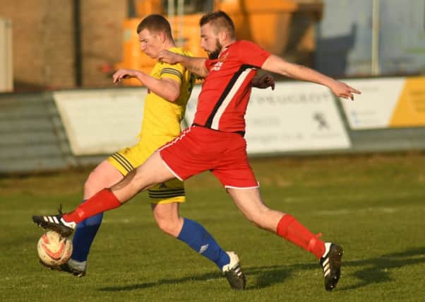 Seaside defeat: It proved a difficult afternoon for Liversedge as they had two players sent of and slipped to a 2-1 defeat in last Saturdays Northern Counties East League Premier Division  game away to high-flying Bridlington Town. Picture: Dom Taylor