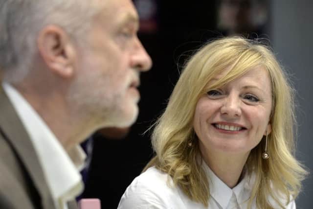 Jeremy Corbyn, leader of the Labour Party, with Tracy Brabin.