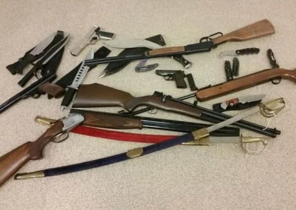 Some of the weapons handed in during West Yorkshire Police's weapons amnesty in 2016.