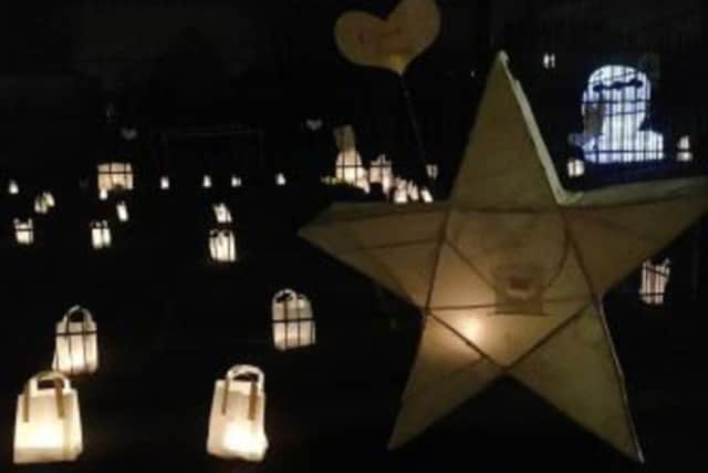 GLOWING SCENE: Lanterns are placed around the school.