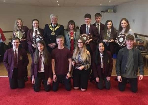 Treble winners: Mirfield Free Grammar and Sixth Form students won all three trophies.