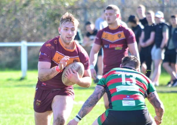 Dewsbury Moor second row forward Toby Richardson scooped man-of-the-match as his side recorded an impressive victory over Waterhead in National Conference Division Three last Saturday. Picture: Stevan Morton
