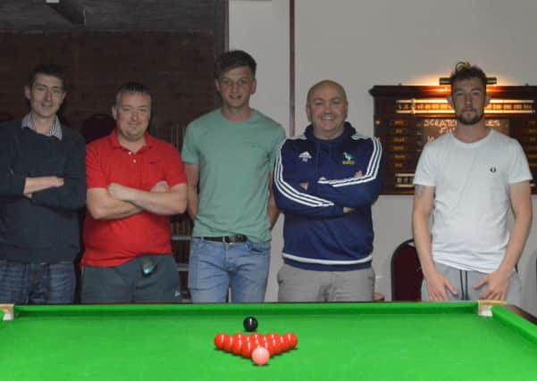 Hanging Heaton Cricket Club have won the Ossett and District Snooker League Premier Division for a fourth successive season. From left: Chris Edley, Wayne Cooper, Joe Jagger, Pete Jagger and Chris Swaine.