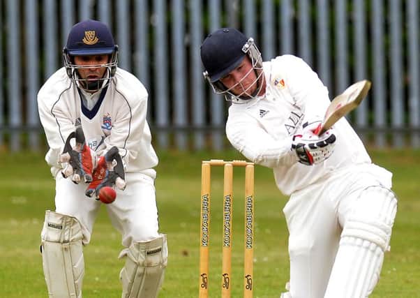 Batley wicketkeeper Naik Zada appeals for a stumping against Townville opener Kristian Ward during last Saturdays Bradford Premier League game. Pictures Andy Bellis