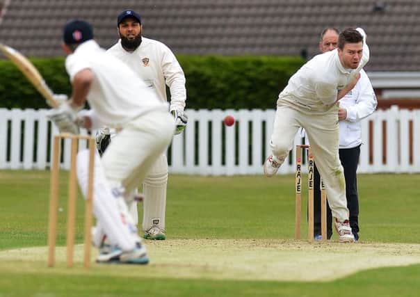 Chairlie Orme bowling for Birstall against his former club Ossett last Saturday.