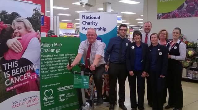 Tesco staff are clocking up the miles, running, cycling, walking and swimming, to support the companys three health charity partners  Diabetes UK, the British Heart Foundation and Cancer Research UK.