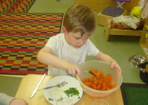 Children at the Little Acorns Nursery have been learning all about the types of food a vegetarian eats to celebrate National Vegetarian Week.