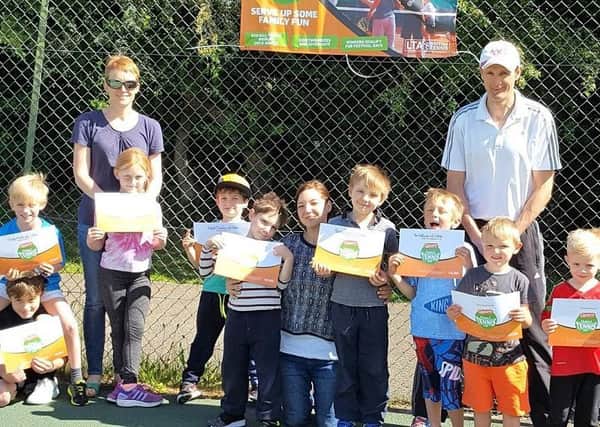 Young competitiors who entered the Quorn family cup tournament held at at Thornhill Tennis club