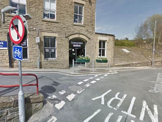 The man died after being struck by a train near Todmorden Railway Station. Picture: Google