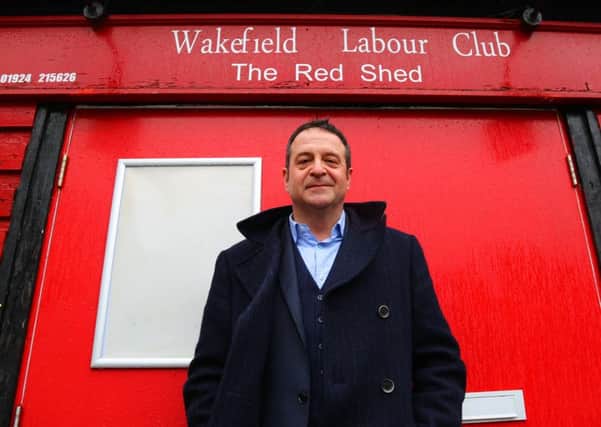 Mark Thomas outside The Red Shed.