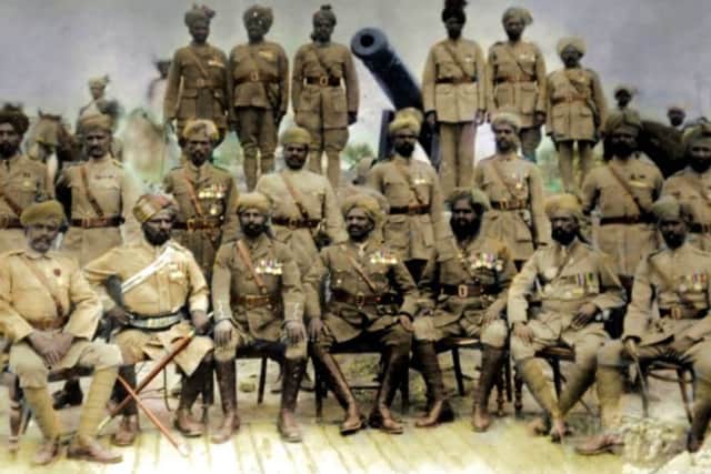 Soldiers from Indian village.