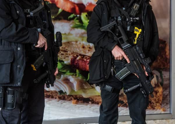 Armed police in Leeds. Only around 200 officers in West Yorkshire are trained to handle and use firearms.