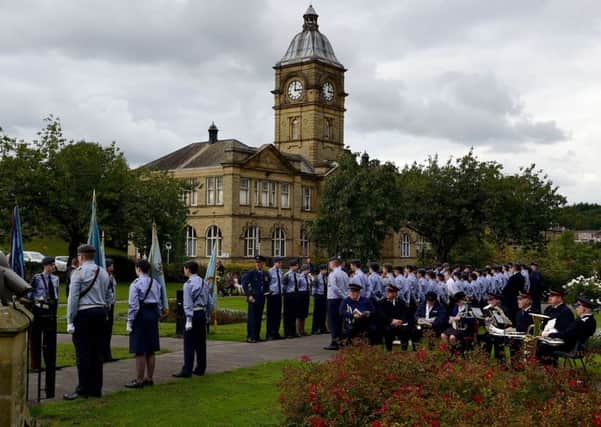 More than 50 air cadets lined the route to the memorial