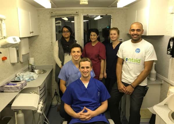 Volunteers at the Dentaid mobile dental unit which has been in Dewsbury, Mirfield and Chickenley