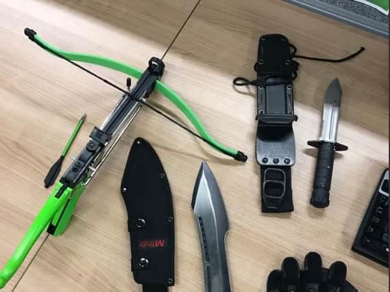 The items seized by West Yorkshire Police.