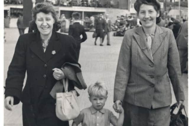 HAPPY MEMORIES: John with his mother Mary (right) and his Auntie Evelyn on a day out at Blackpool.