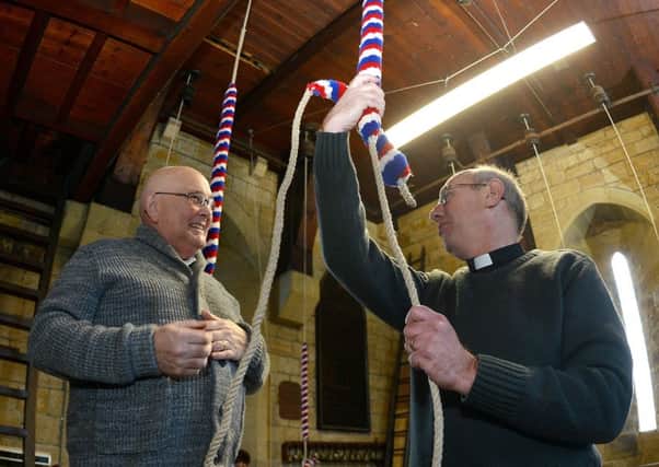 Ap-pealing: Tower Captain Ian Ackroyd with Rev Hugh Baker. Picture: Andrew Bellis