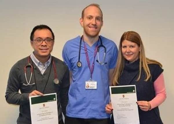 COMMENDED: Dr Patrick Tung, Dr Nick Raynor, and undergraduate secretary Ann-Marie Kemp.