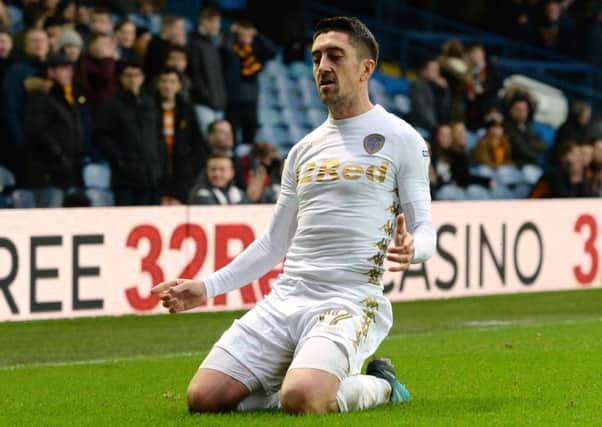 Pablo Hernandez celebrates his winning goal for Leeds Unted against Hull City. Picture: Bruce Rollinson
