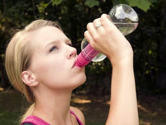 Drinking lots of fluids is good preparation for your workout.