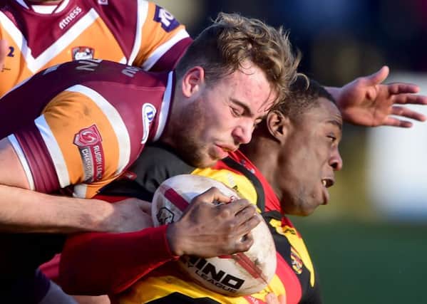 Winger Rob Worrincy scored two tries on his Dewsbury Rams debut against Batley on Boxing Day. Picture: Paul Butterfield