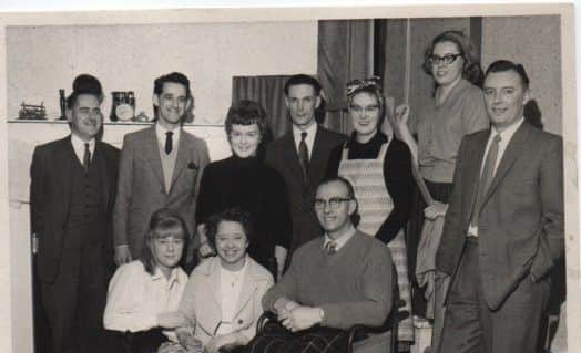GREAT MEMORIES: A much younger Ronnie Ellis, seated on front row, is pictured with members of Ebenezer Methodist Church Drama Group, Hanging Heaton.