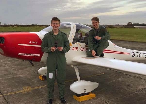 Cpl Thomas Fedzin is pictured with Sgt Niall Brotheridge of 58 (Harrogate) Squadron.