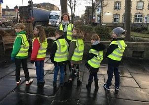 Hoppa on board: Young hi-vis walkers, thanks to Darren