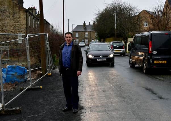 One way traffic: Graeme Raisbeck of Cleckheaton Action Group at one of the areas of concern