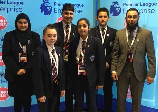 OUTSTANDING: The Westborough High School team at the Premier League Enterprise Challenge play-offs.