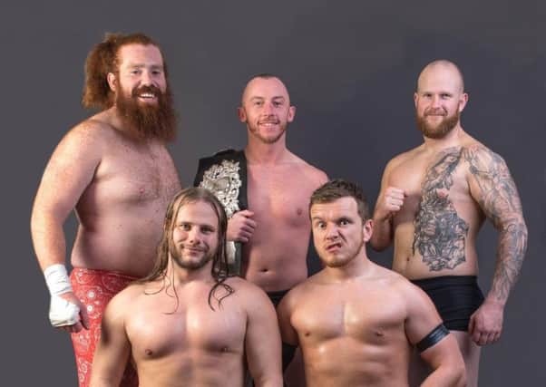 RING STARS: Some of the wrestlers who will be at Cleckheaton Town Hall.